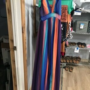 Colorful Striped Maxi Dress
